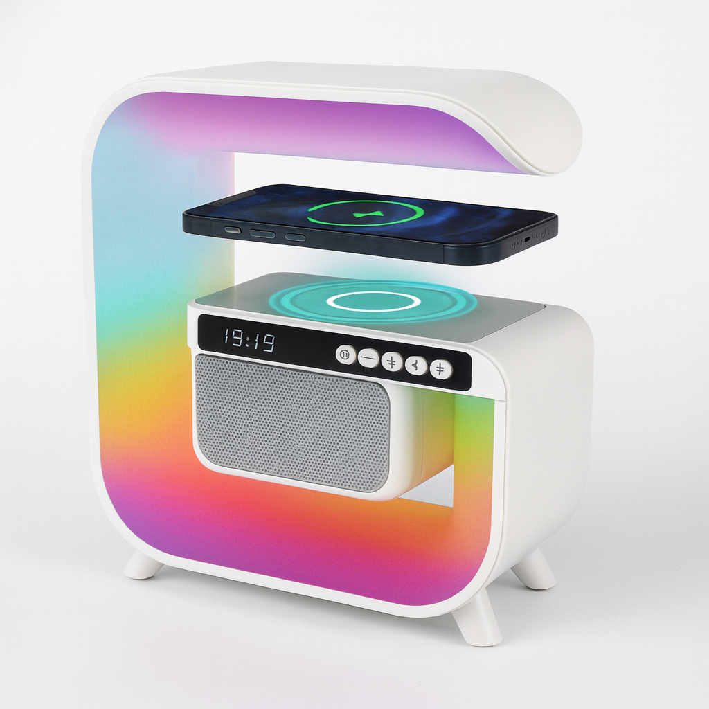 Prémium 3 az 1-ben Intelligens RGB Lámpa – Fény, Töltés és Hang Tökéletes Harmóniában