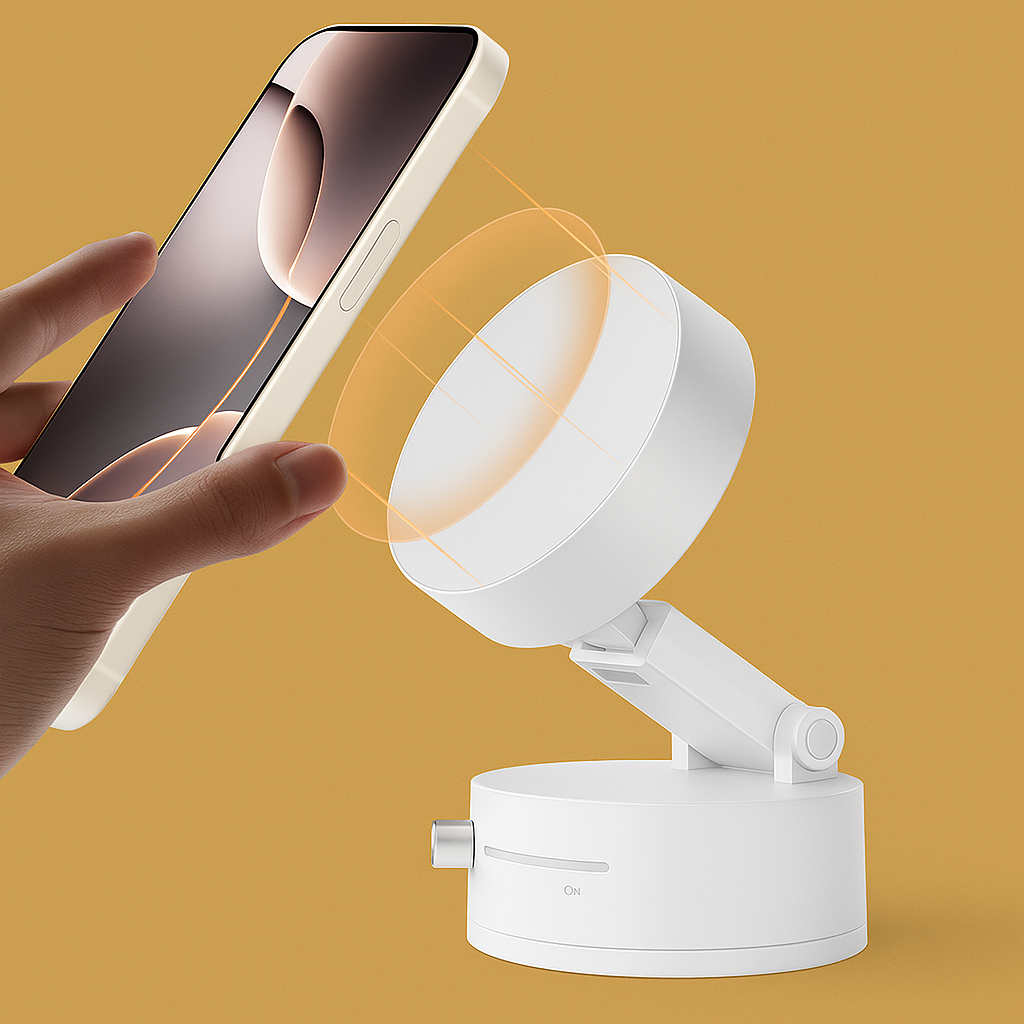 Összecsukható Forgatható Autós Tartó Mágneses Vákuummal, Állítható