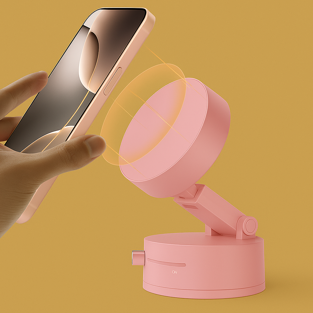 Összecsukható Forgatható Autós Tartó Mágneses Vákuummal, Állítható