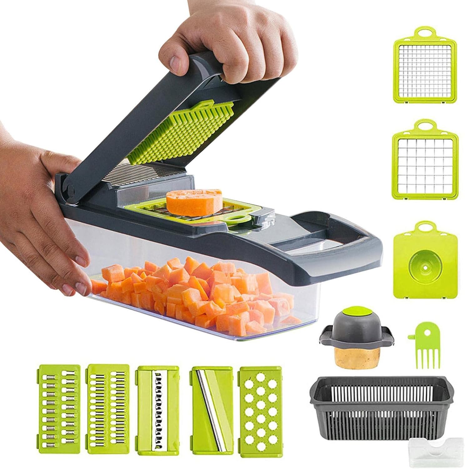 Multifunkcionális Reszelő Zöldségekhez És Gyümölcsökhöz, Rozsdamentes Acél Pengékkel 🥕🥒🍎