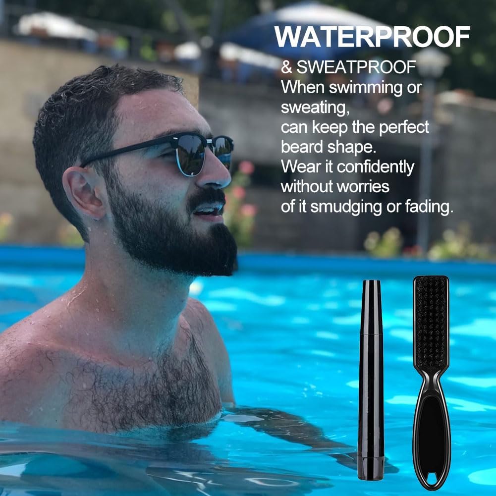 Ceruza + Ecset Készlet a Szakáll és a Bajusz Hiányainak Kitöltéséhez