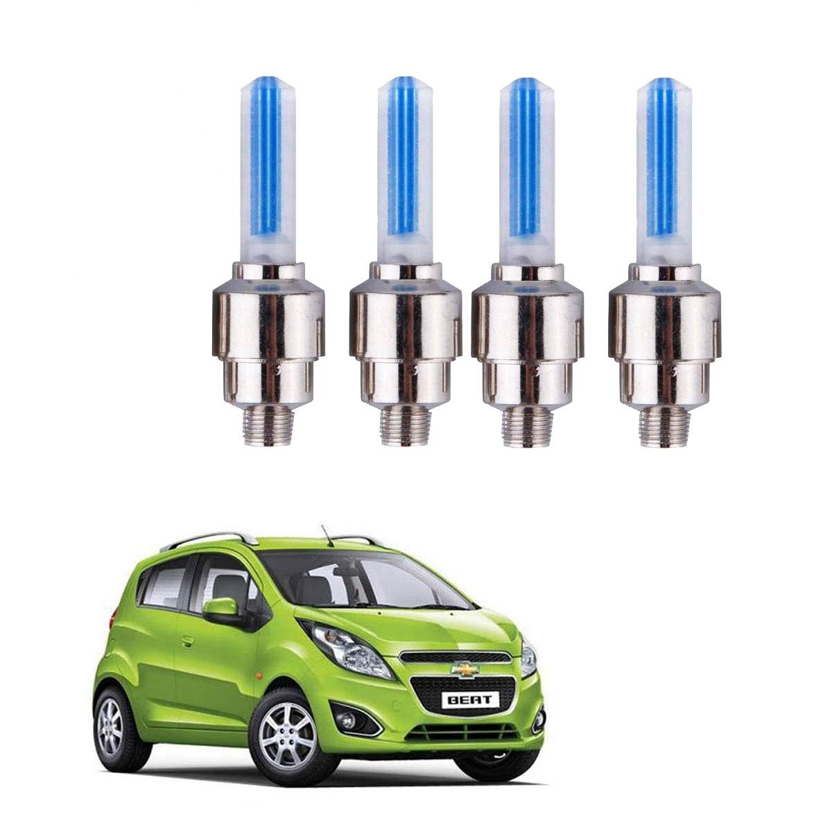 4 keréksapkából álló set lámpákkal